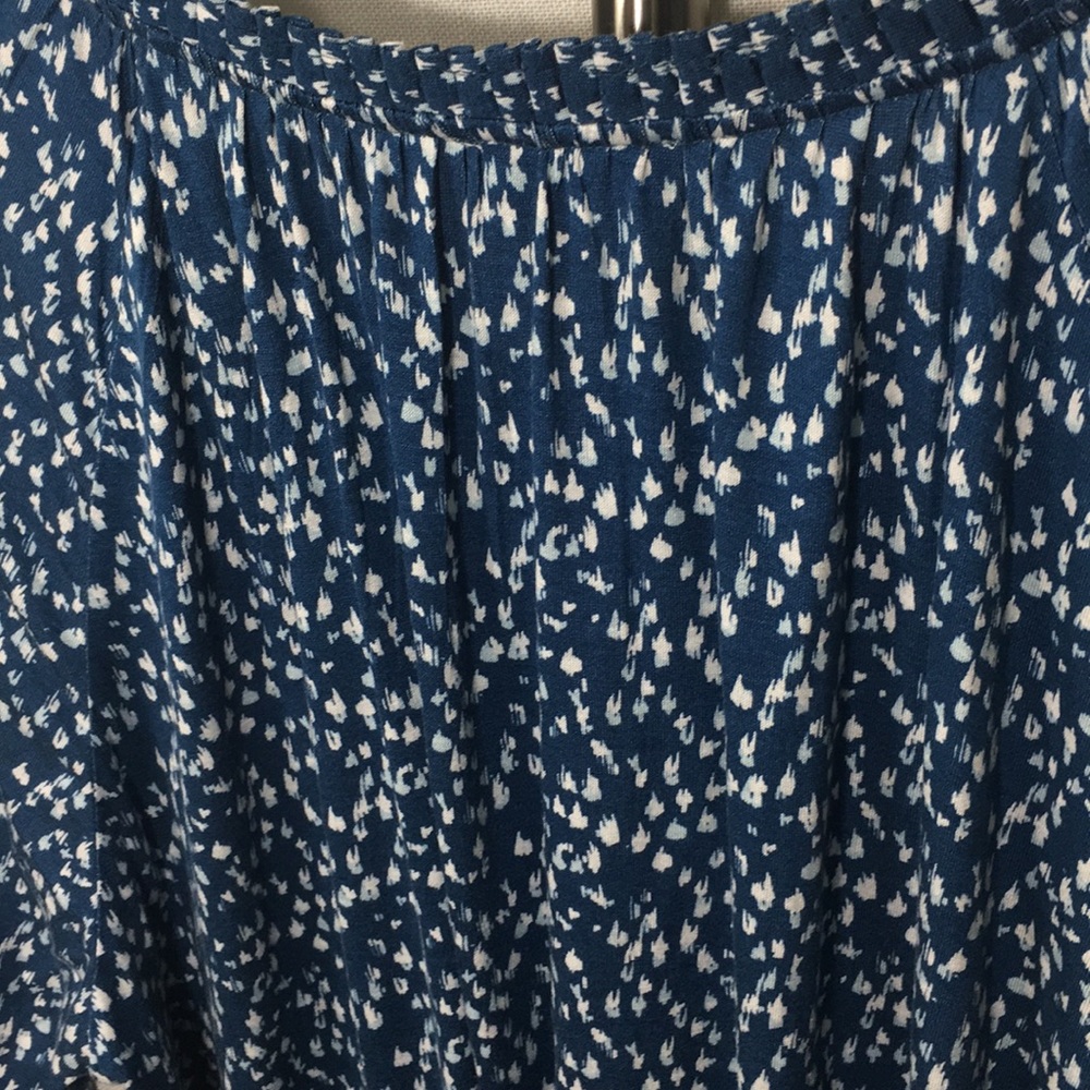 Jaclyn Smith Scoopneck Blue White Blouse - Picture 5 of 5